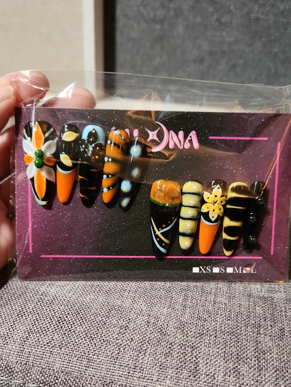 Abstract Butterfly Press On Nails. Size Large